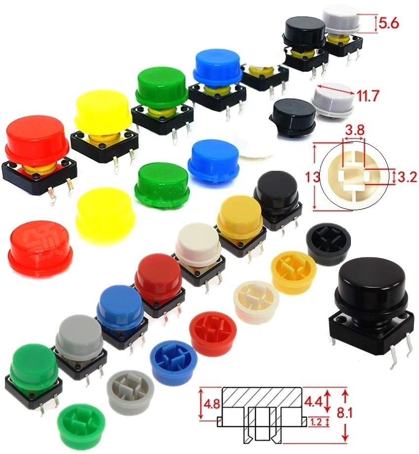 Botones Pulsadores Tact Switch 12x12mm